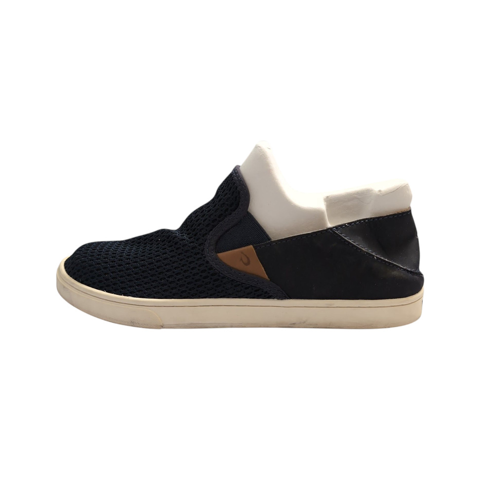 OluKai Pehuea Sneakers Navy Blue Mesh Upper Drop-In Heel Slip On Womens 8